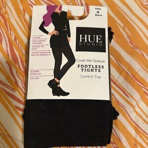 HUE studio cover me opaque. Footless tights. Control too. Low rise black size 4